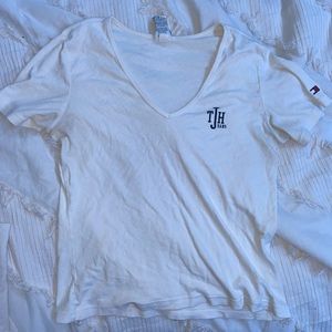 Tommy Hilfiger White V-Neck Tee